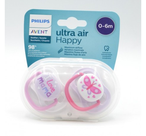 Chupete silicona avent love rosa 0-6 m 2 U