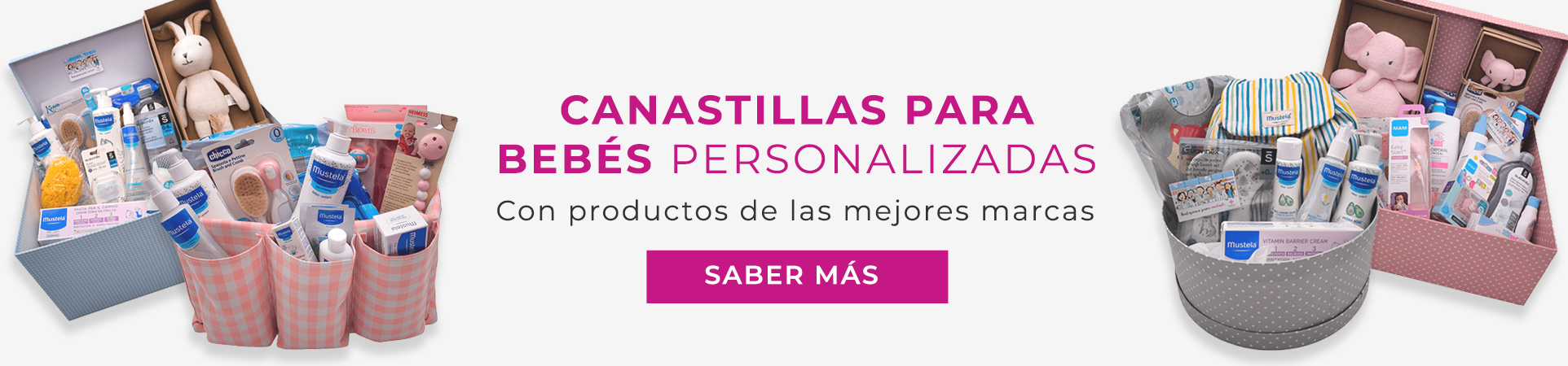 Canastillas para bebés personalizadas en Farmacia Romez, Córdoba