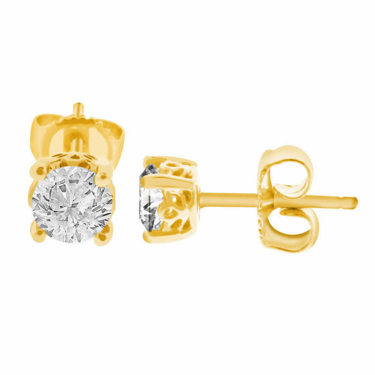Heavy Golden American Diamond Earrings