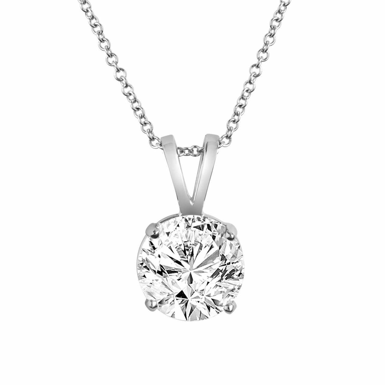 platinum diamond solitaire necklace