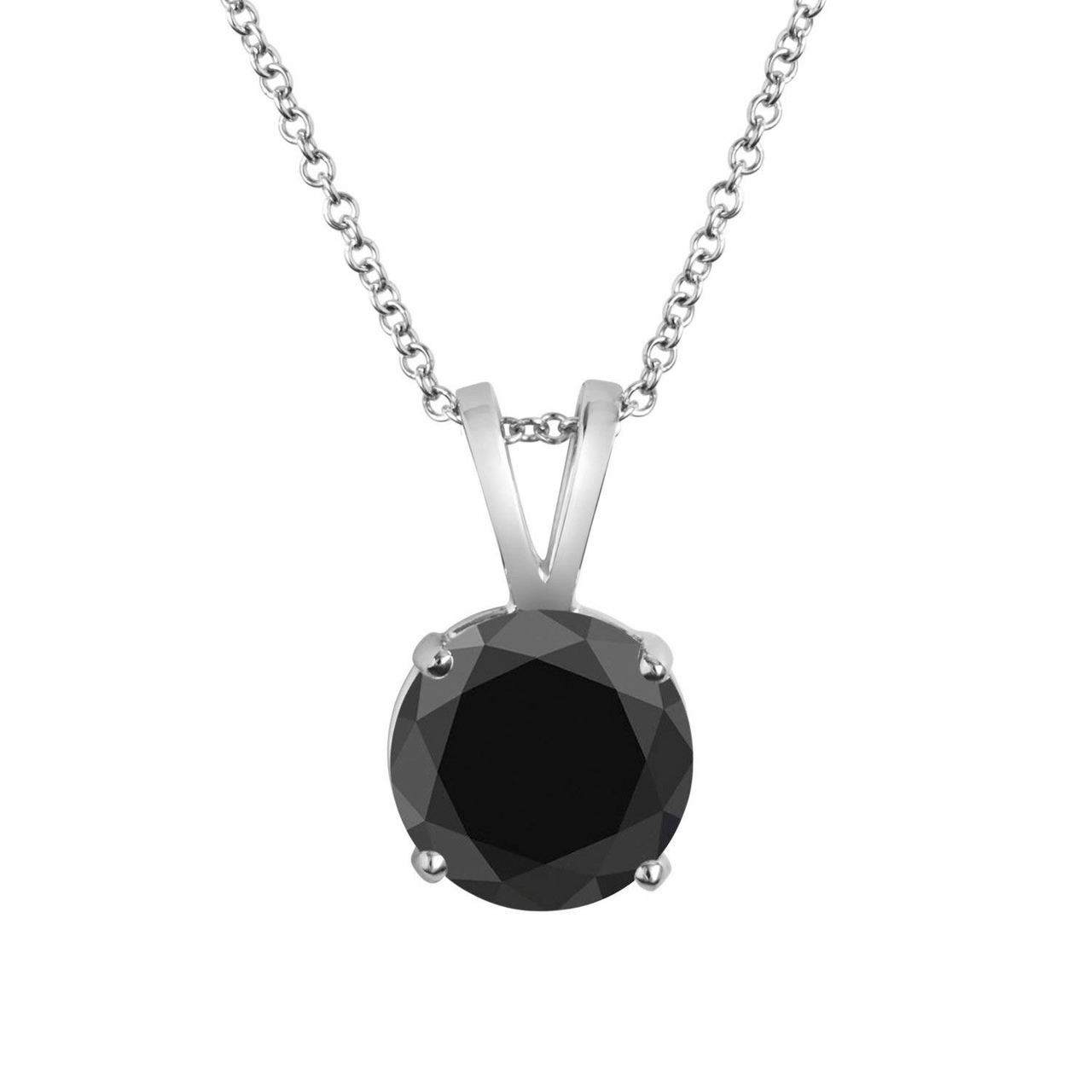 1 carat black diamond necklace