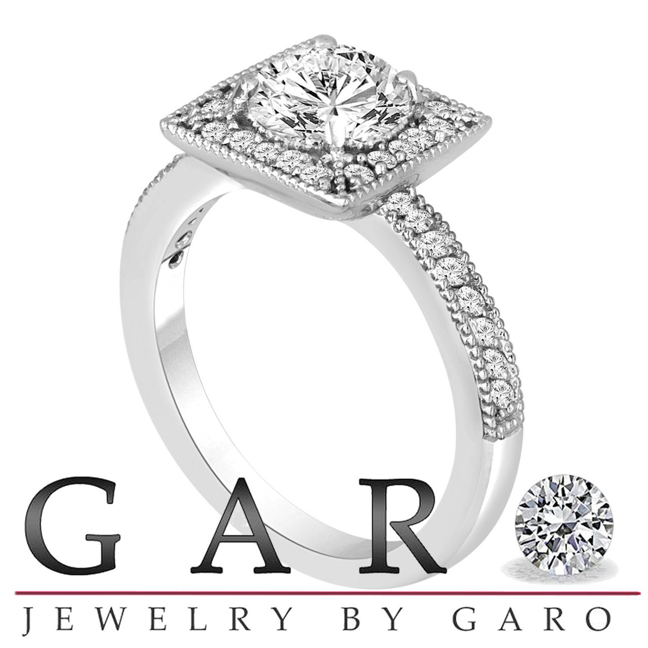 Diamond Engagement Ring GIA Certified Carat 14K White Gold