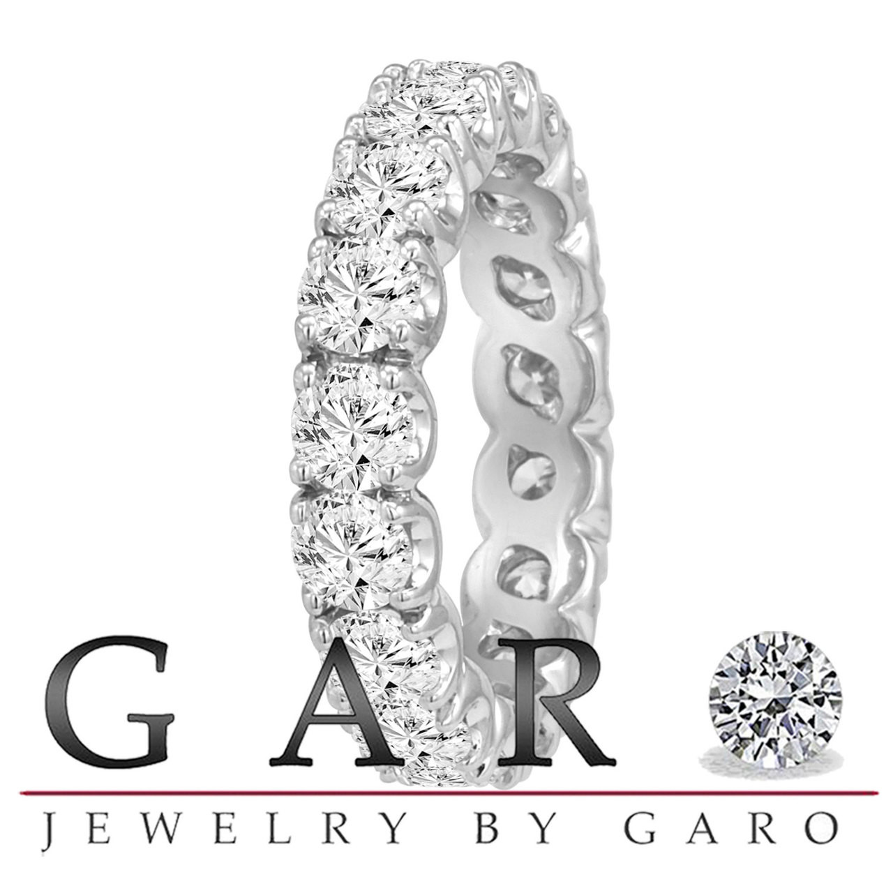 Eternity Diamond Wedding Band 2.00 Carat 14K White Gold Certified Handmade