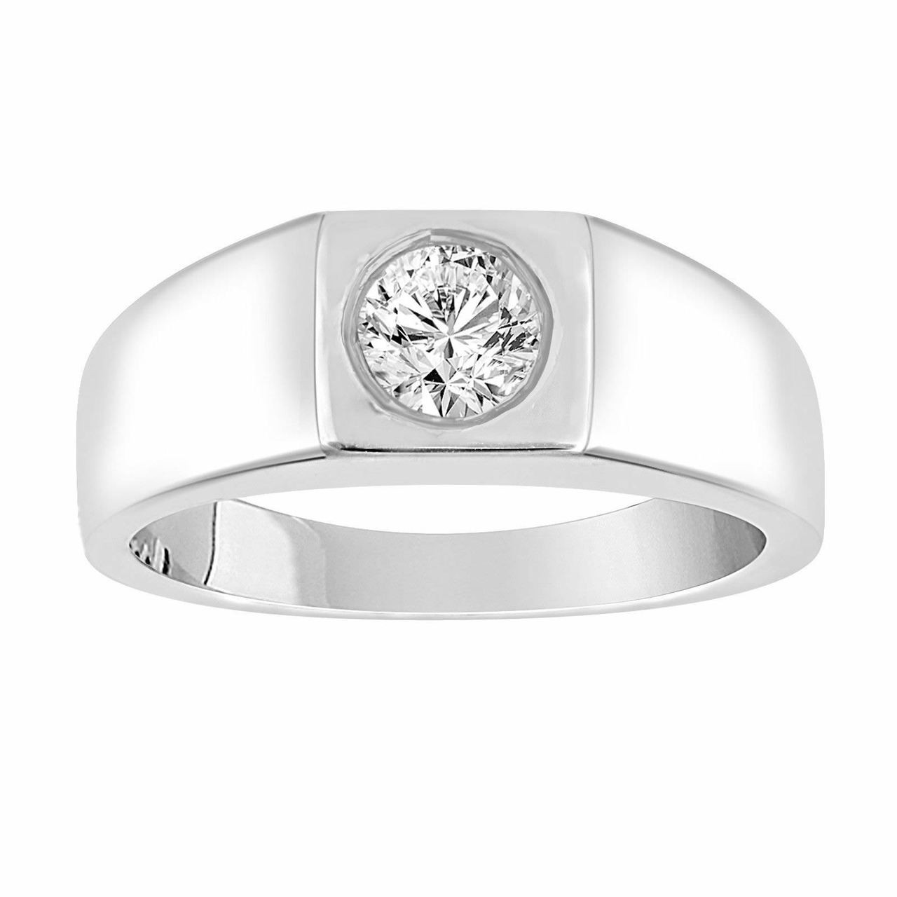 0.50 Carat Solitaire Diamond Mens Ring 