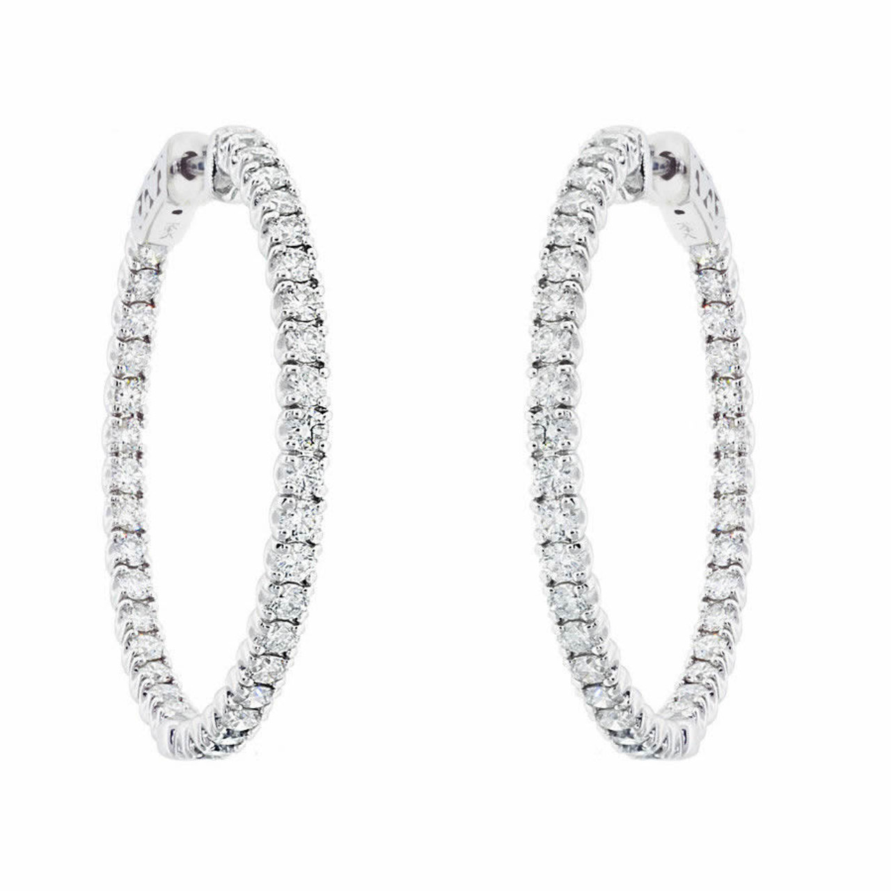 Zales 1 CT. T.w. Diamond J-Hoop Earrings in 14K White Gold (H/Si2) |  CoolSprings Galleria