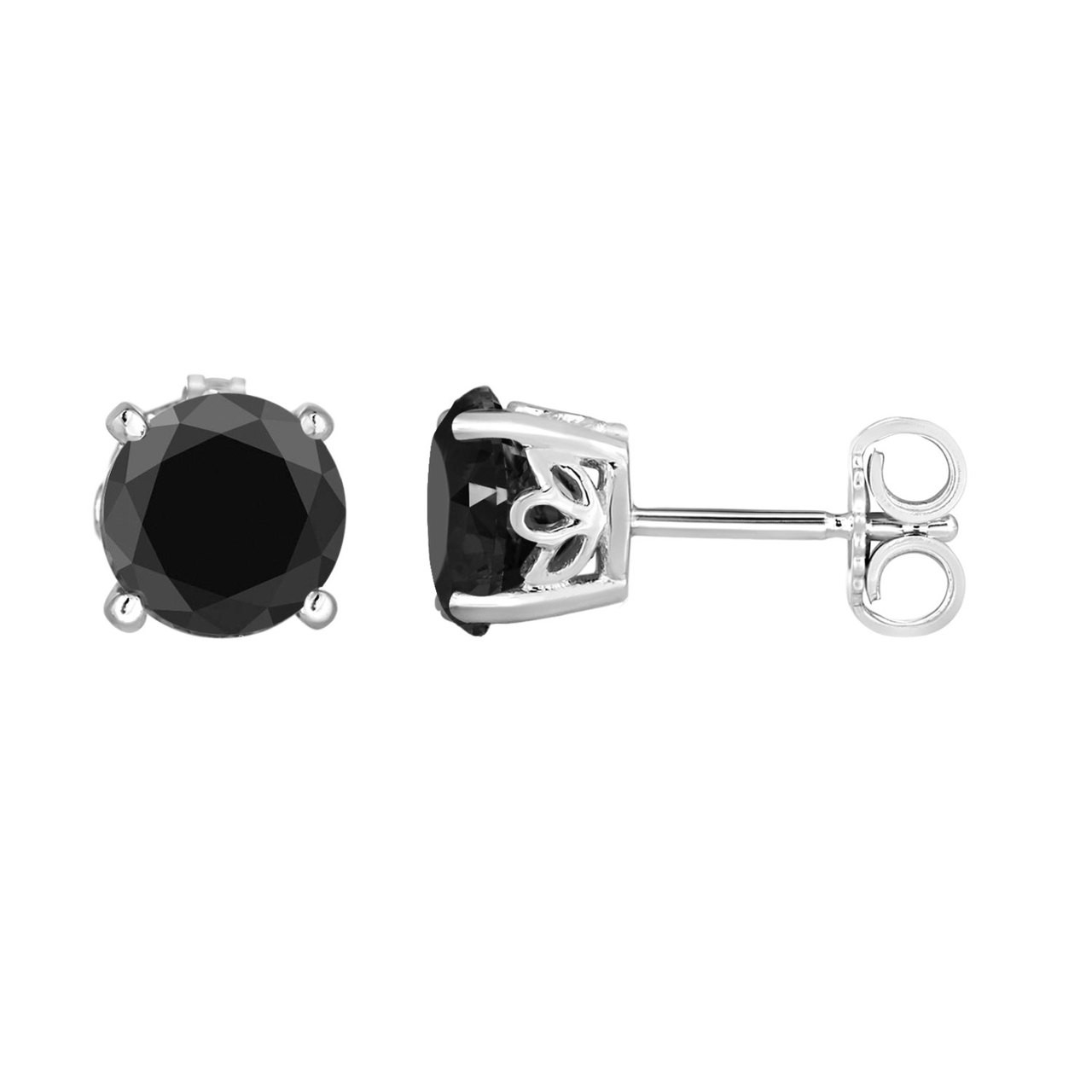 Men's 0.75 CT. T.W. Black Diamond Huggie Hoop Earrings in Sterling Silver |  Peoples Jewellers