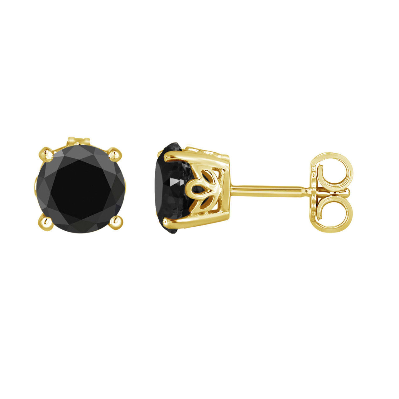 Amber Drop Earrings with Black Rose Cut Diamonds in 22k and18k Yellow Gold  - Shibumi Gallery