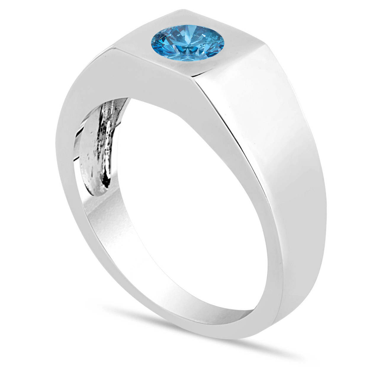 Gem Stone King Men's 925 Silver and 10K Yellow Gold Blue Created Sapphire  and White Lab Grown Diamond Ring (2.76 Cttw, Available In Size 7, 8, 9, 10,  11, 12, 13) - Walmart.com