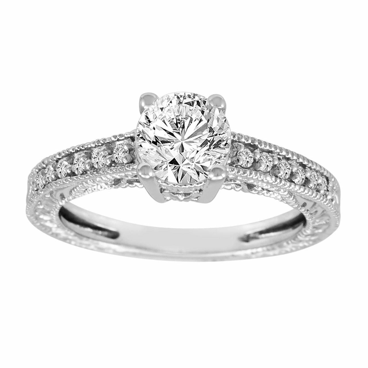 18k Yellow Gold Custom Filigree And Diamond Engagement Ring #100706 -  Seattle Bellevue | Joseph Jewelry