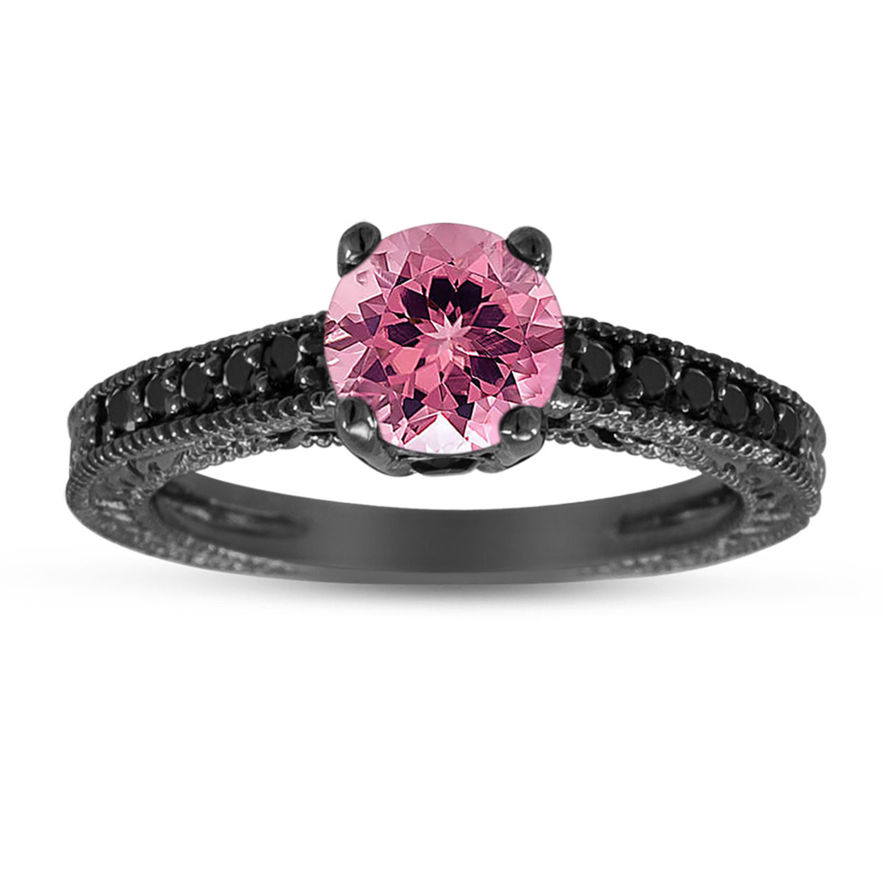 Pink Sapphire & Diamond Engagement Ring – Hamra Jewelers