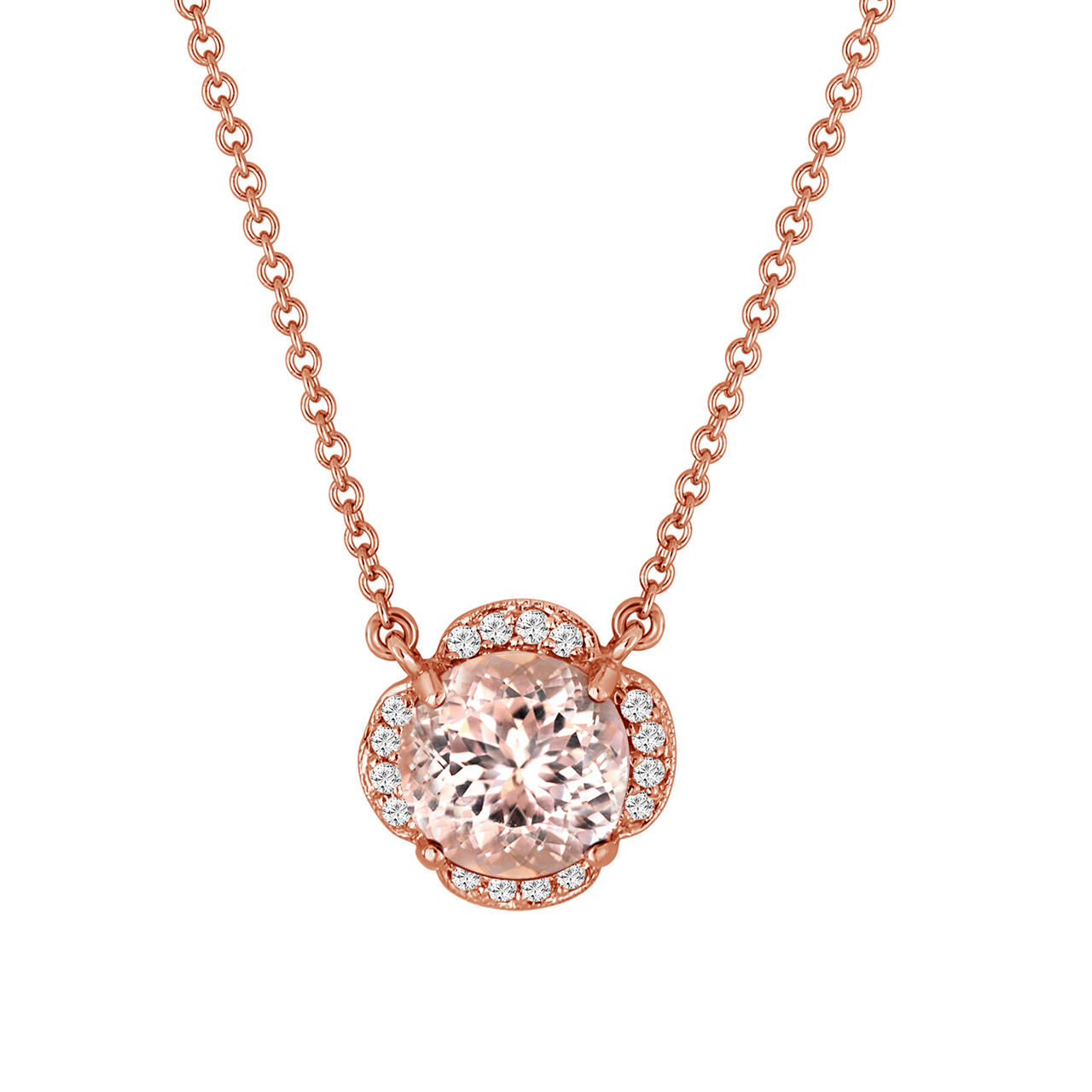 Christmas Rose Gold Natural Morganite Pendant Silver Handmade Necklace  Jewelry | eBay