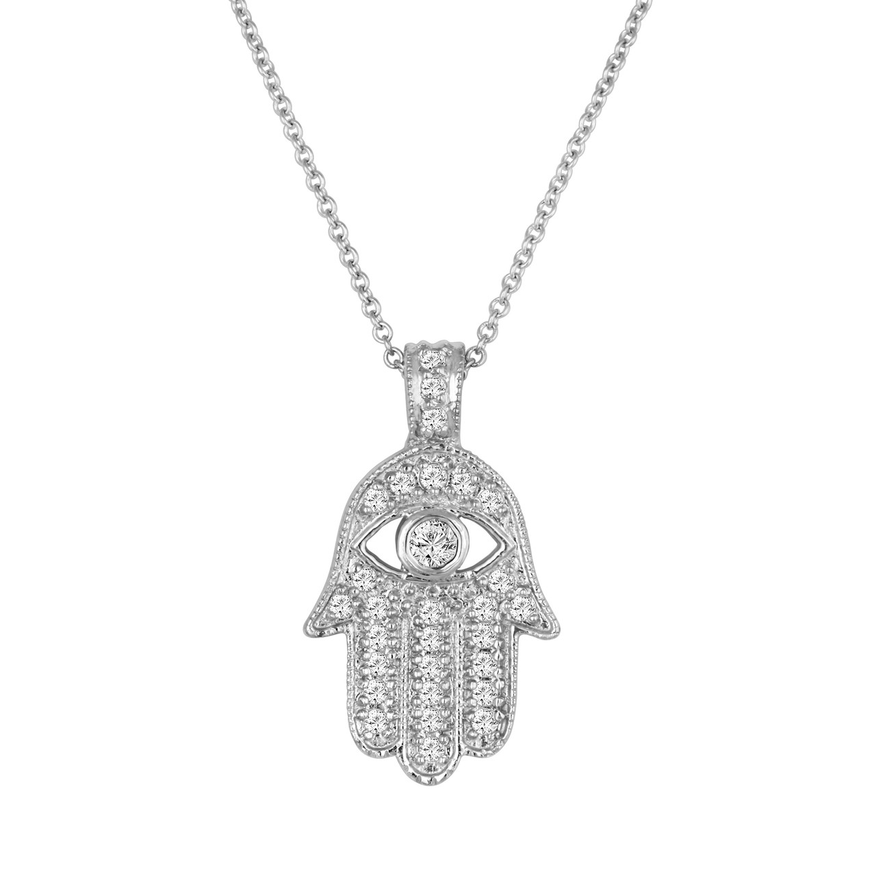 Hamsa Diamond Frame Necklace