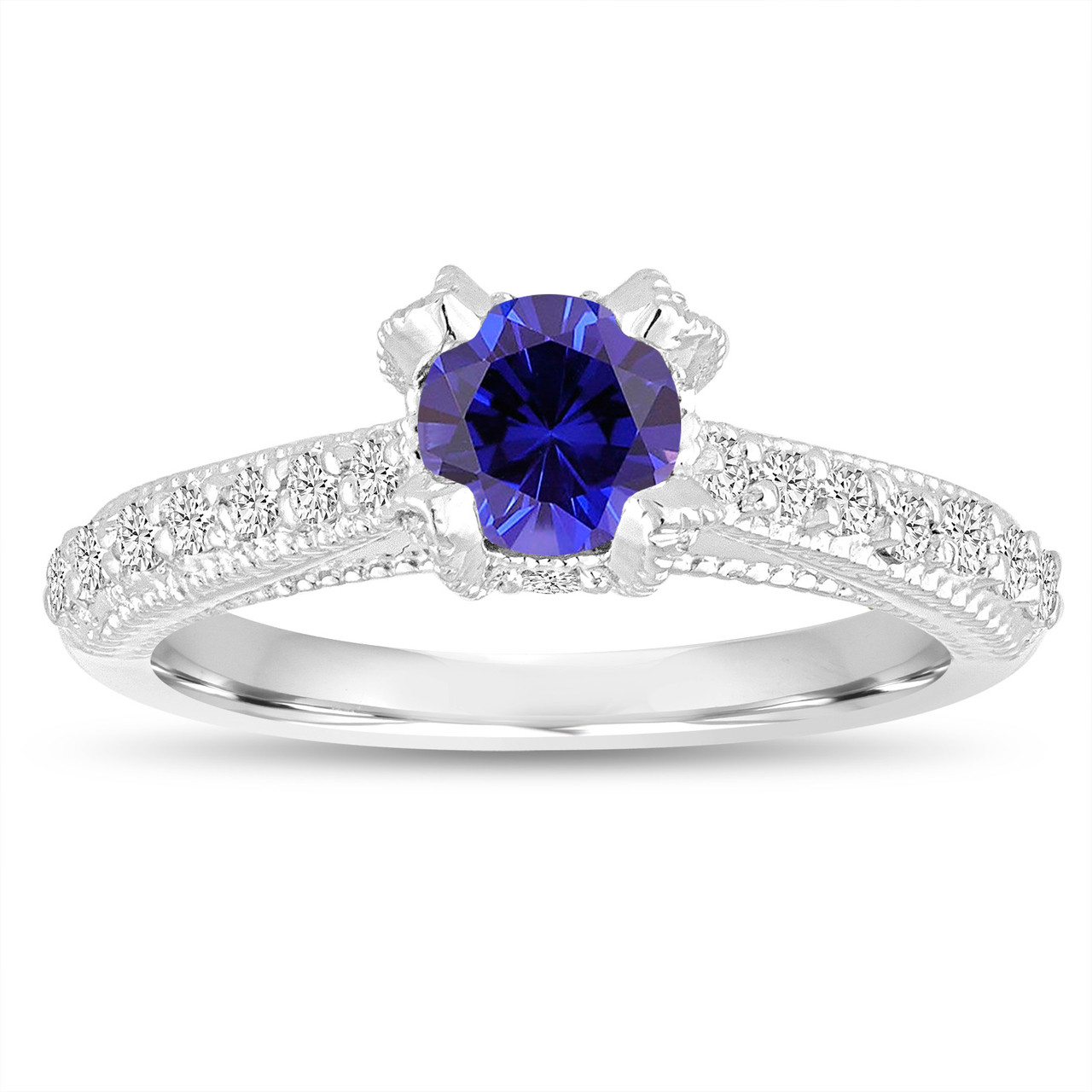 Diamond Vintage Engagement Ring Sutherland | In 18K White Gold