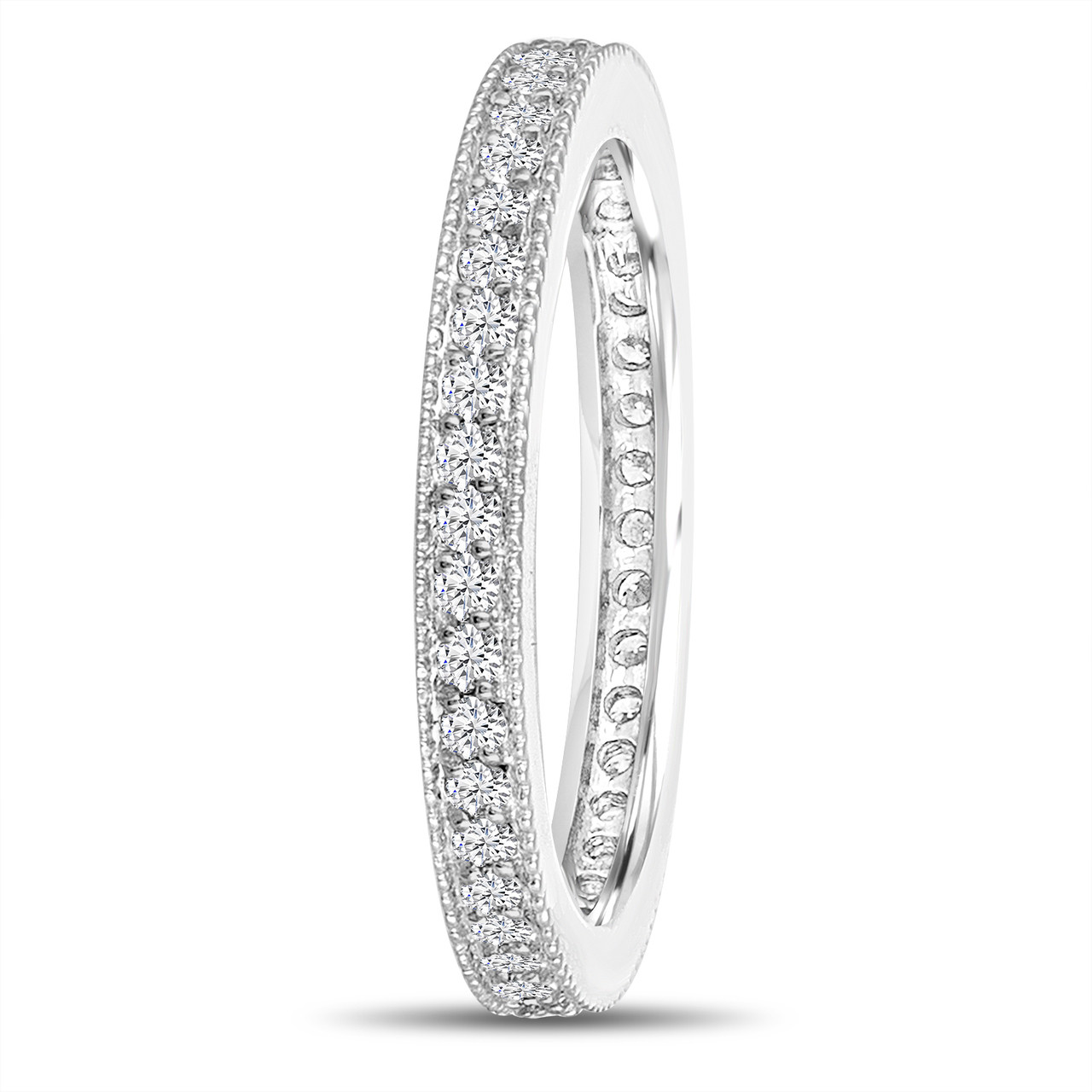 18k White Gold Diamond Eternity Wedding Band, Eternity Ring