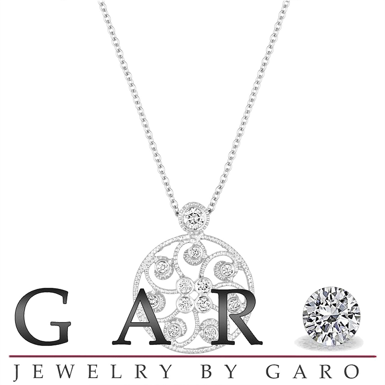 Antique white gold pendant cheap