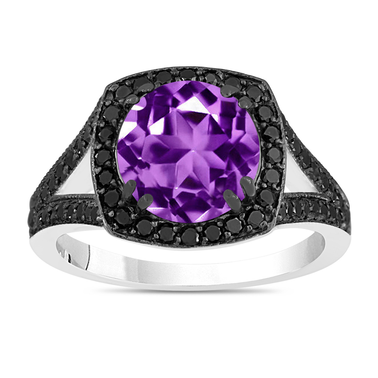 Amethyst Engagement Ring With Halo