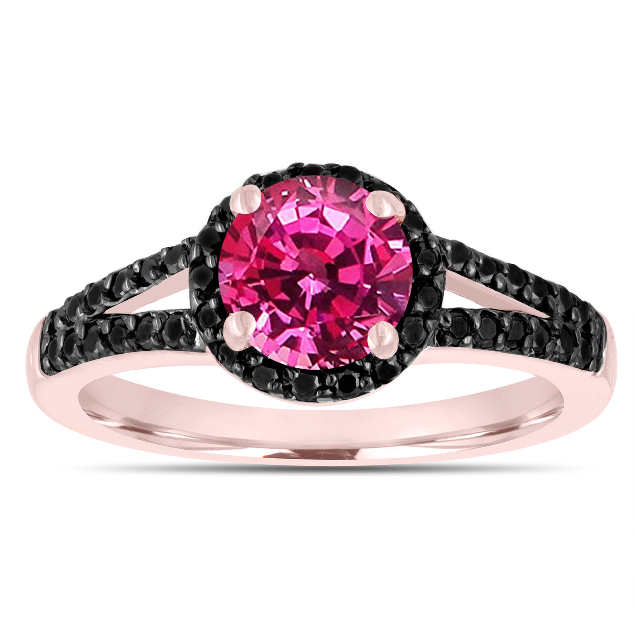 Black And Pink Engagement Rings