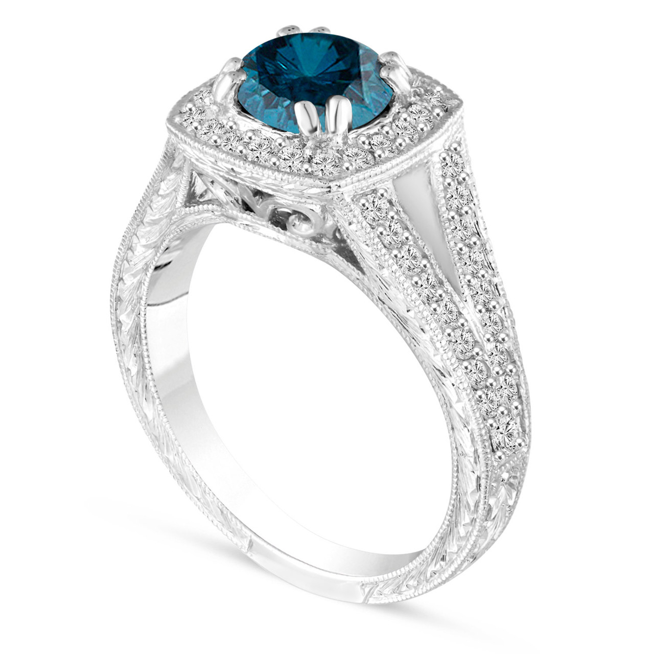 Antique blue diamond ring Clearance