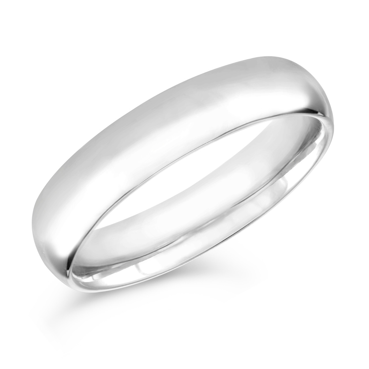 5 mm Mens Wedding Band, Wedding Ring, Anniversary Band 14K White Gold Handmade