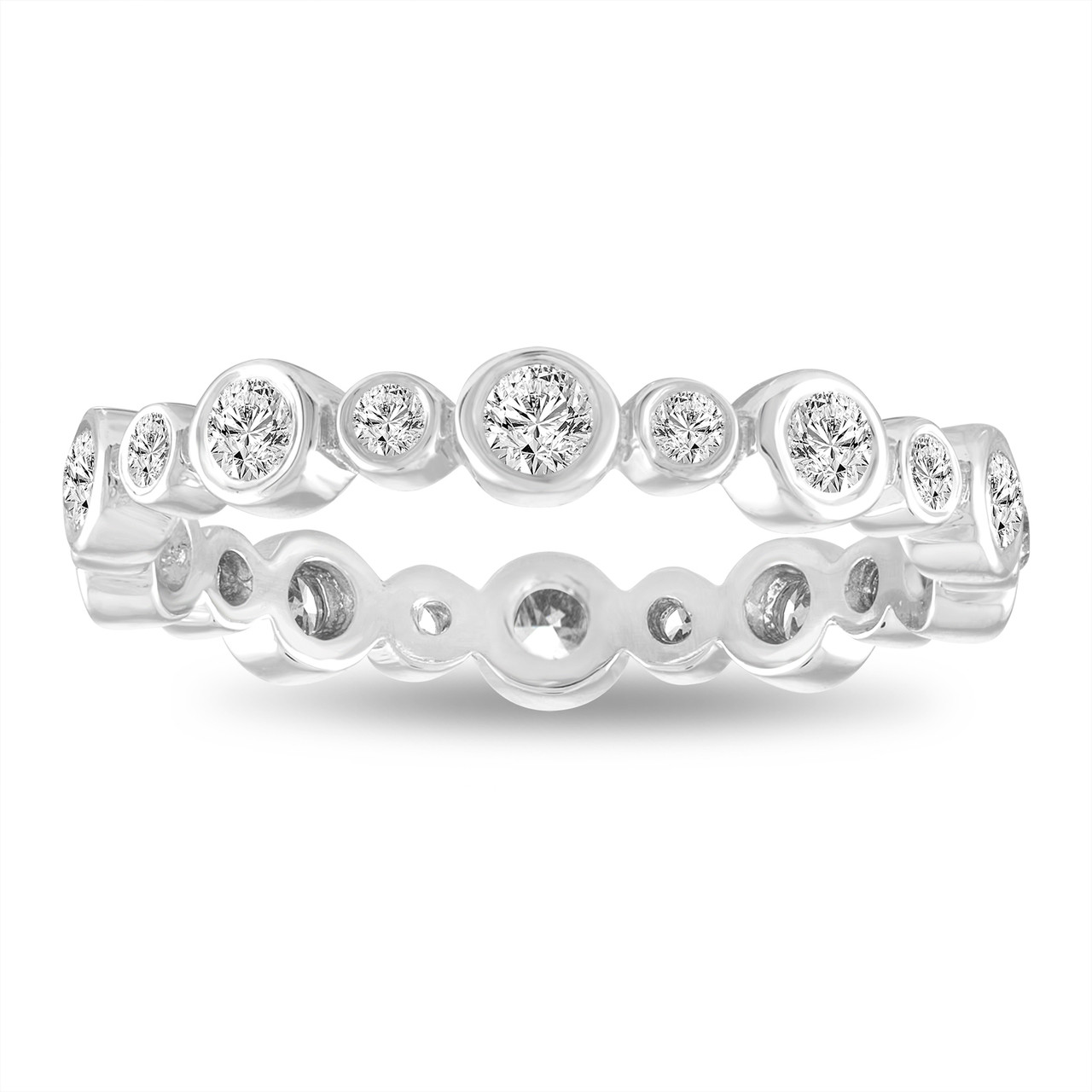 Diamond Eternity Ring, Bubble Wedding Band, Anniversary Ring
