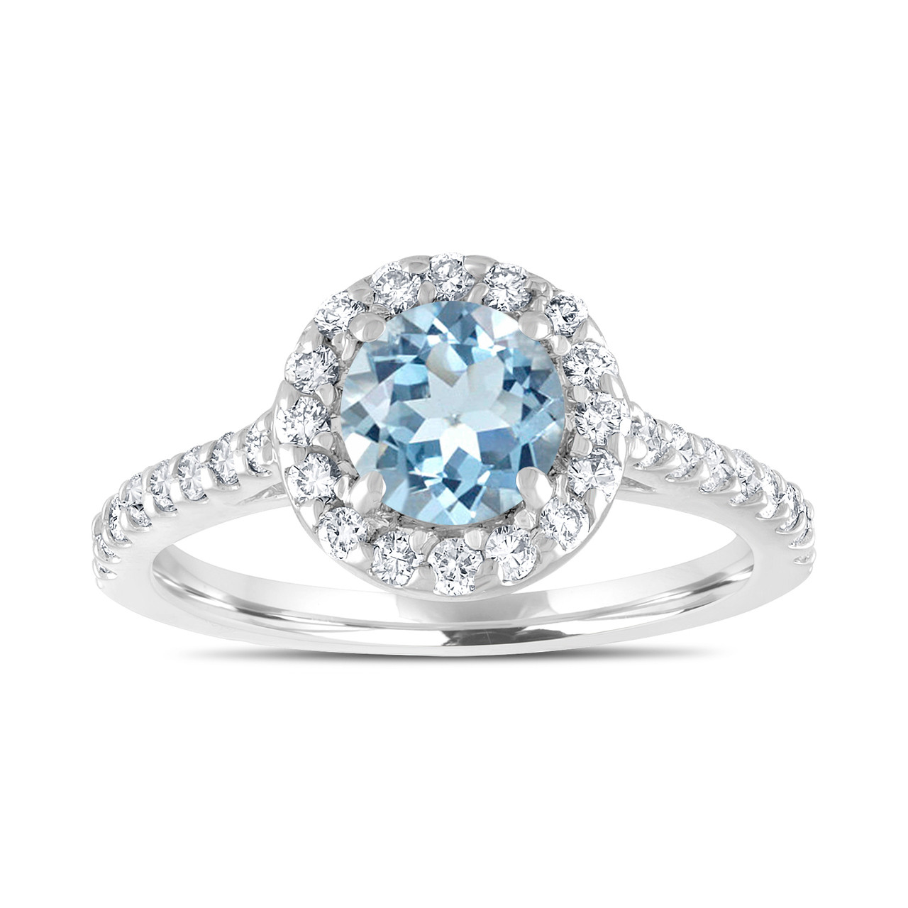 1.40 Carat Aquamarine Engagement Ring, With Diamonds Bridal Ring ...