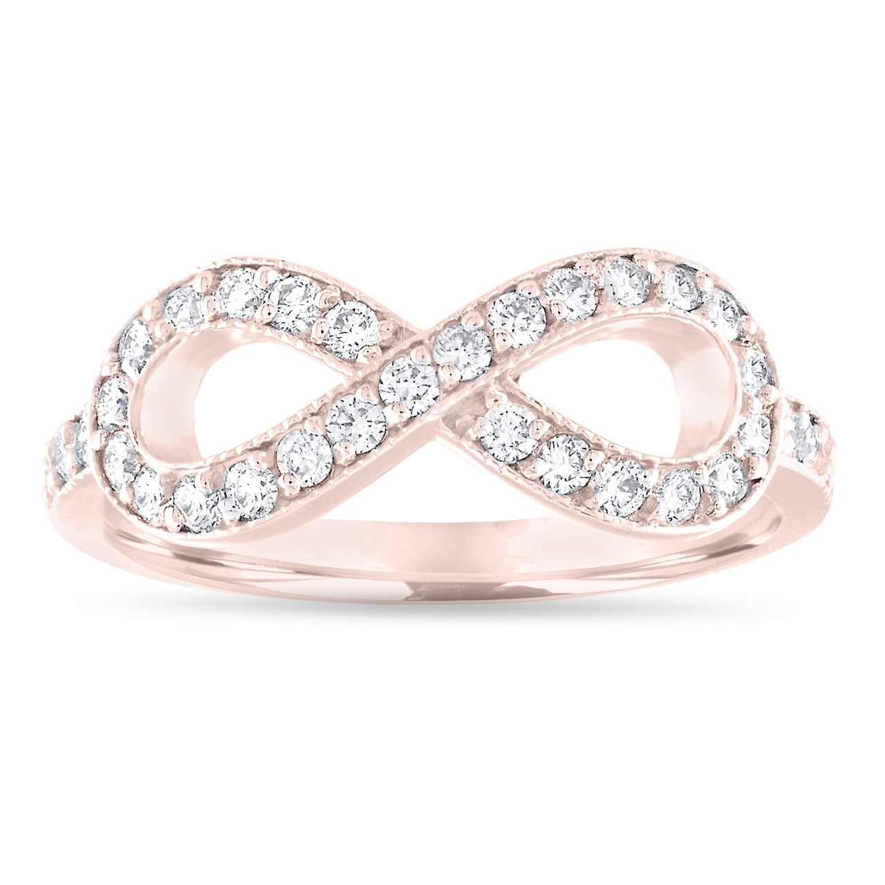 Infinity Diamond Ring, Rose Gold Wedding Ring, Anniversary Ring ...