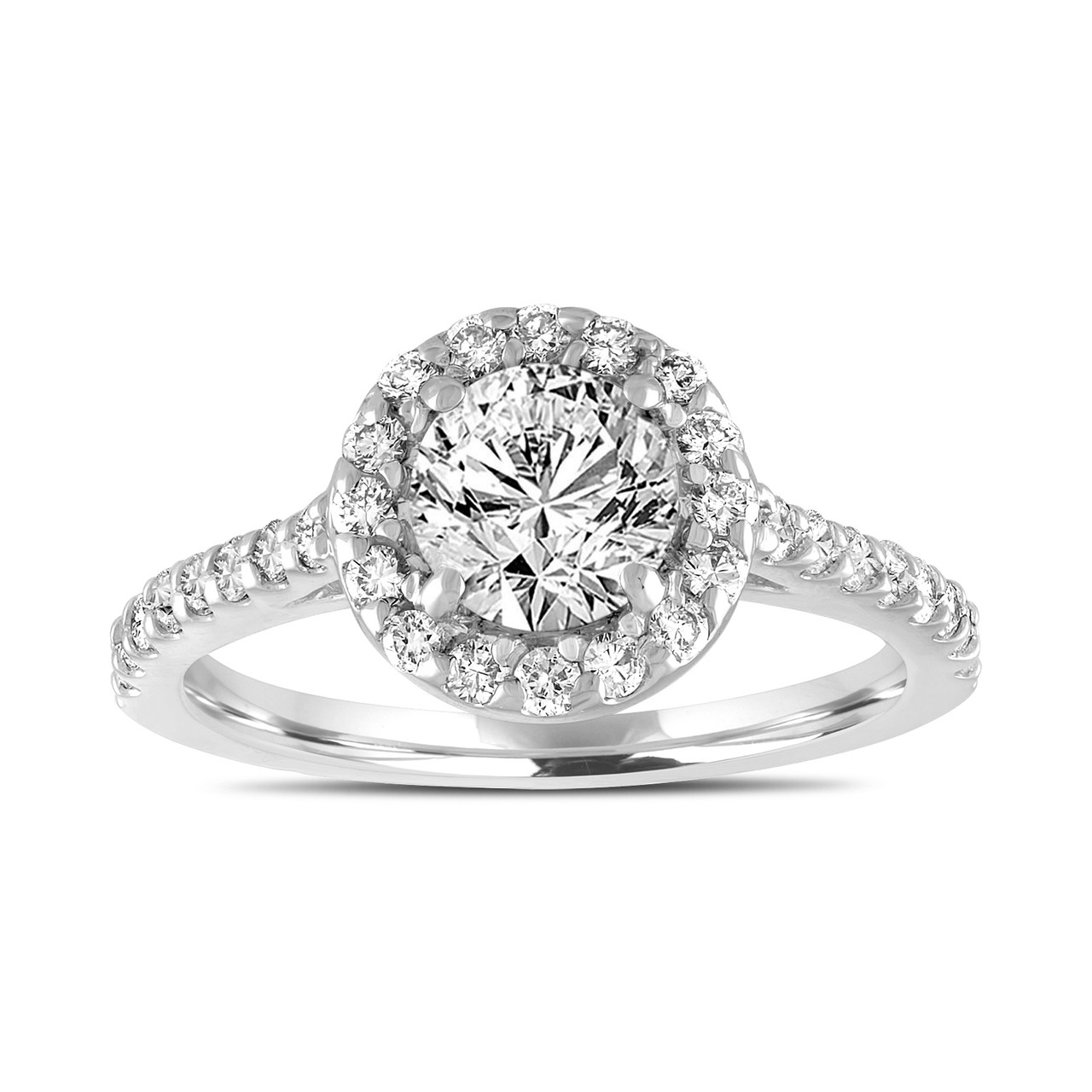 1.84 Carat Diamond Engagement Ring Set, Halo Bridal Ring Sets, Gia ...