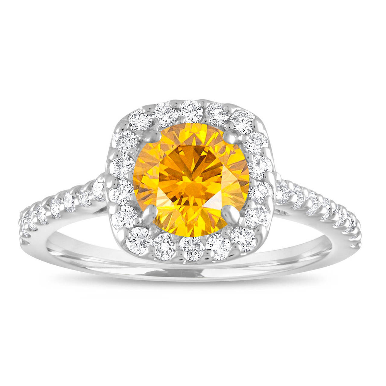 Yellow Diamond Engagement Ring Canary Yellow Diamond Bridal Ring