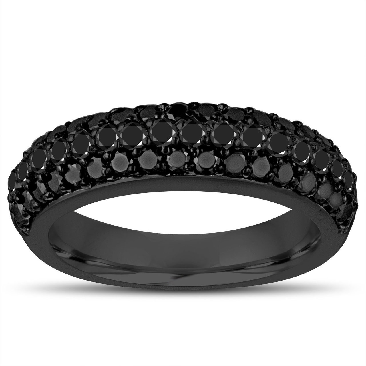 Black Diamonds Wedding Band, Black Diamond Wedding Ring