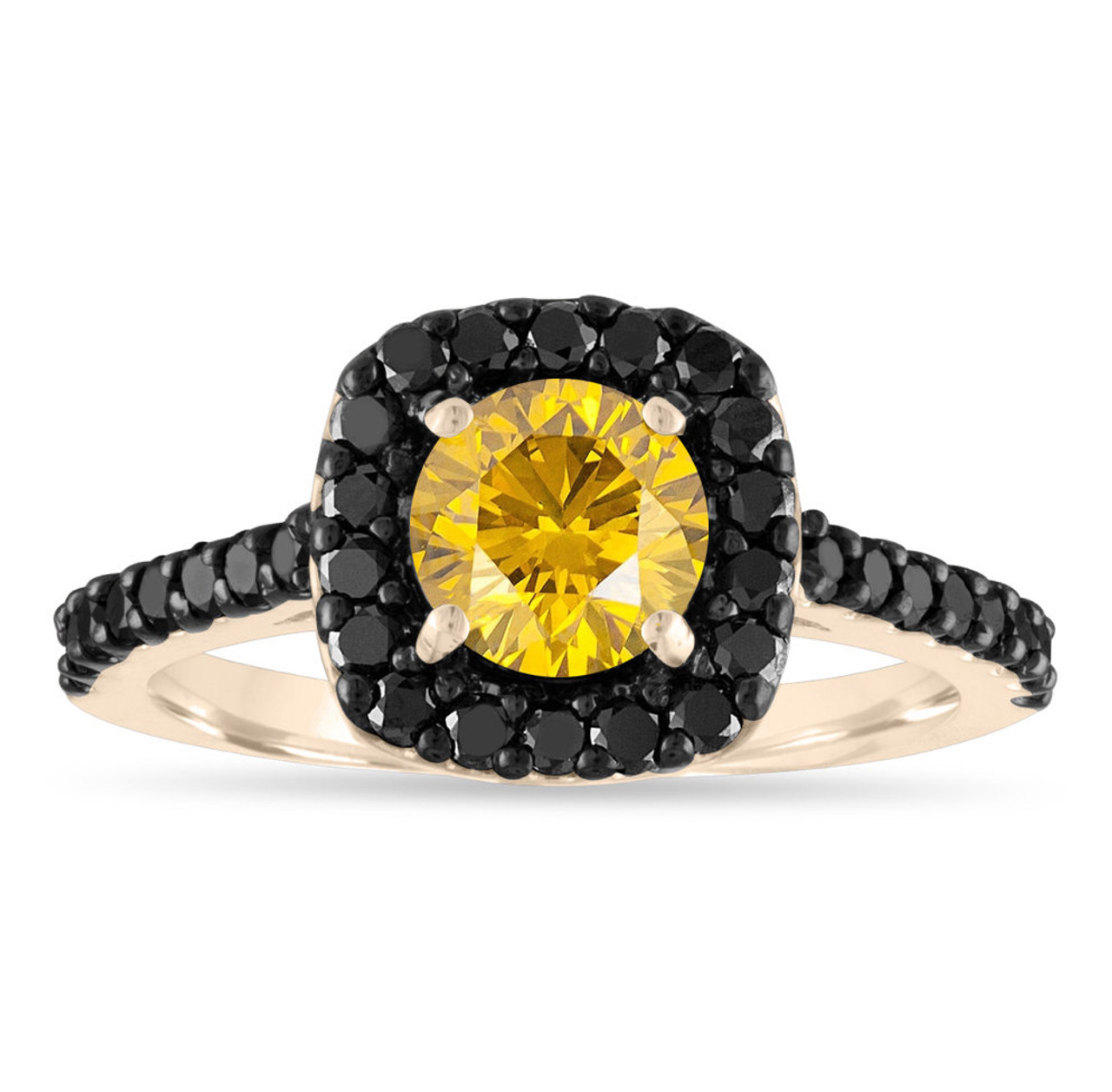 1 68 Carat Yellow Diamond Engagement Ring Canary Diamond Wedding