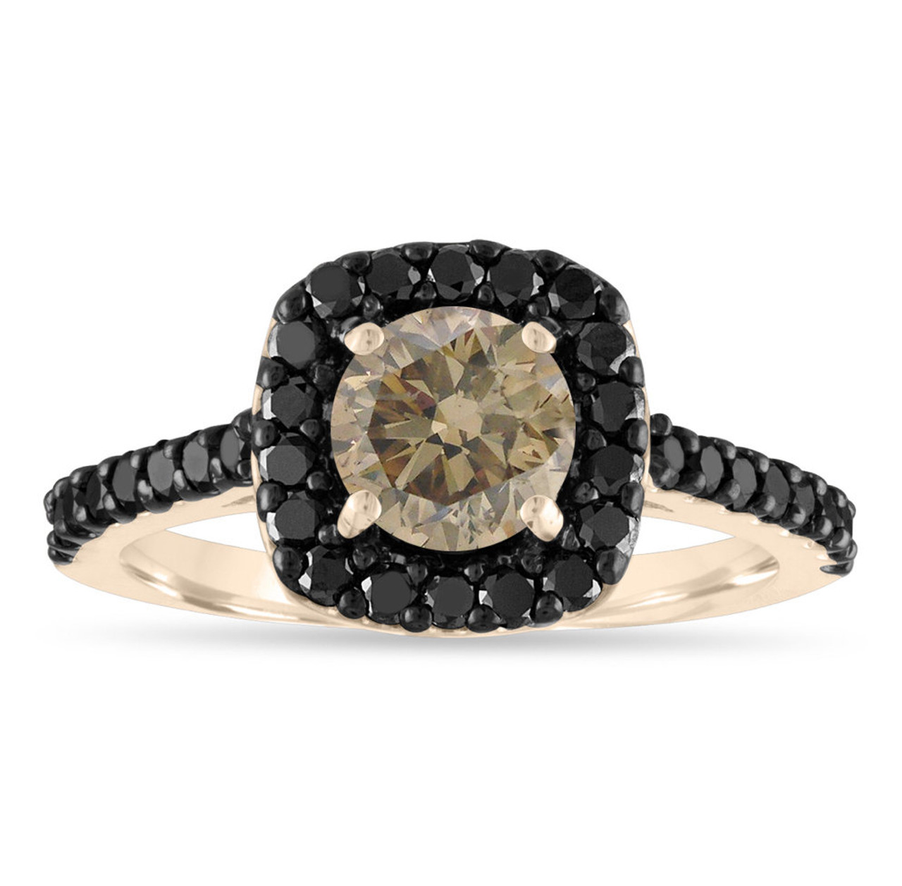 18K gold black rhodium eternity band with champagne diamonds - SKU#: 27581  — Michael John Bridal