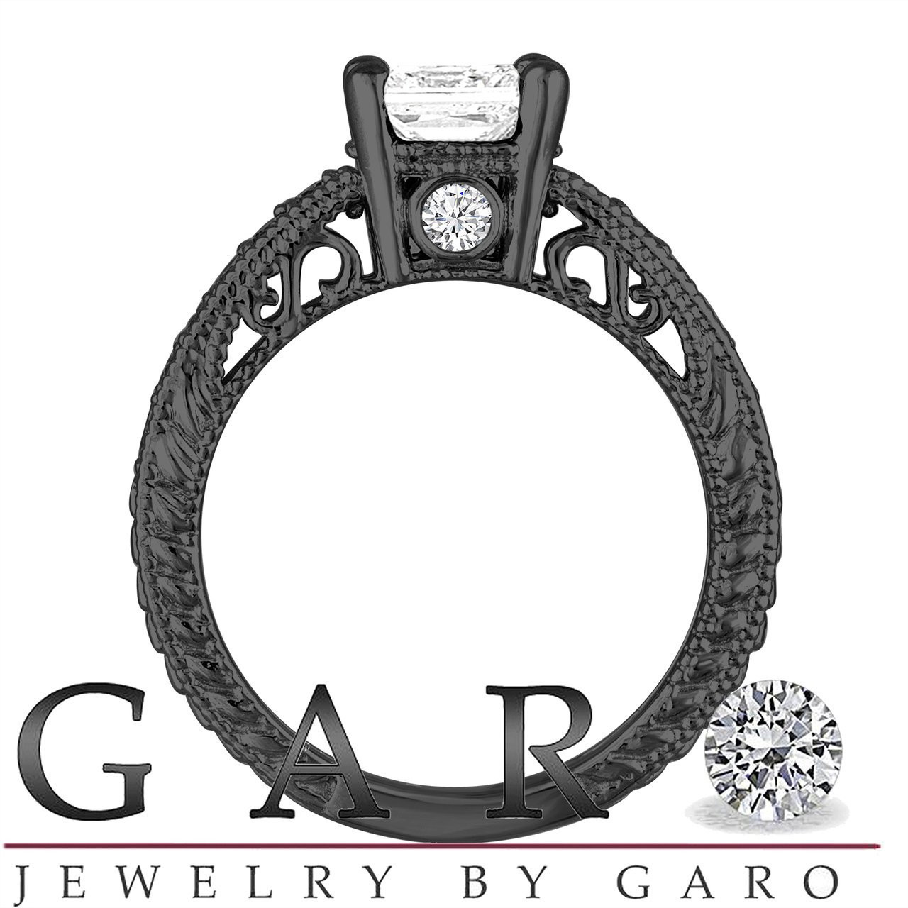 arakata sacai College Ring-BLACK Vintage College Ring Onyx Round [10kt Gold × Onyx] [1945s