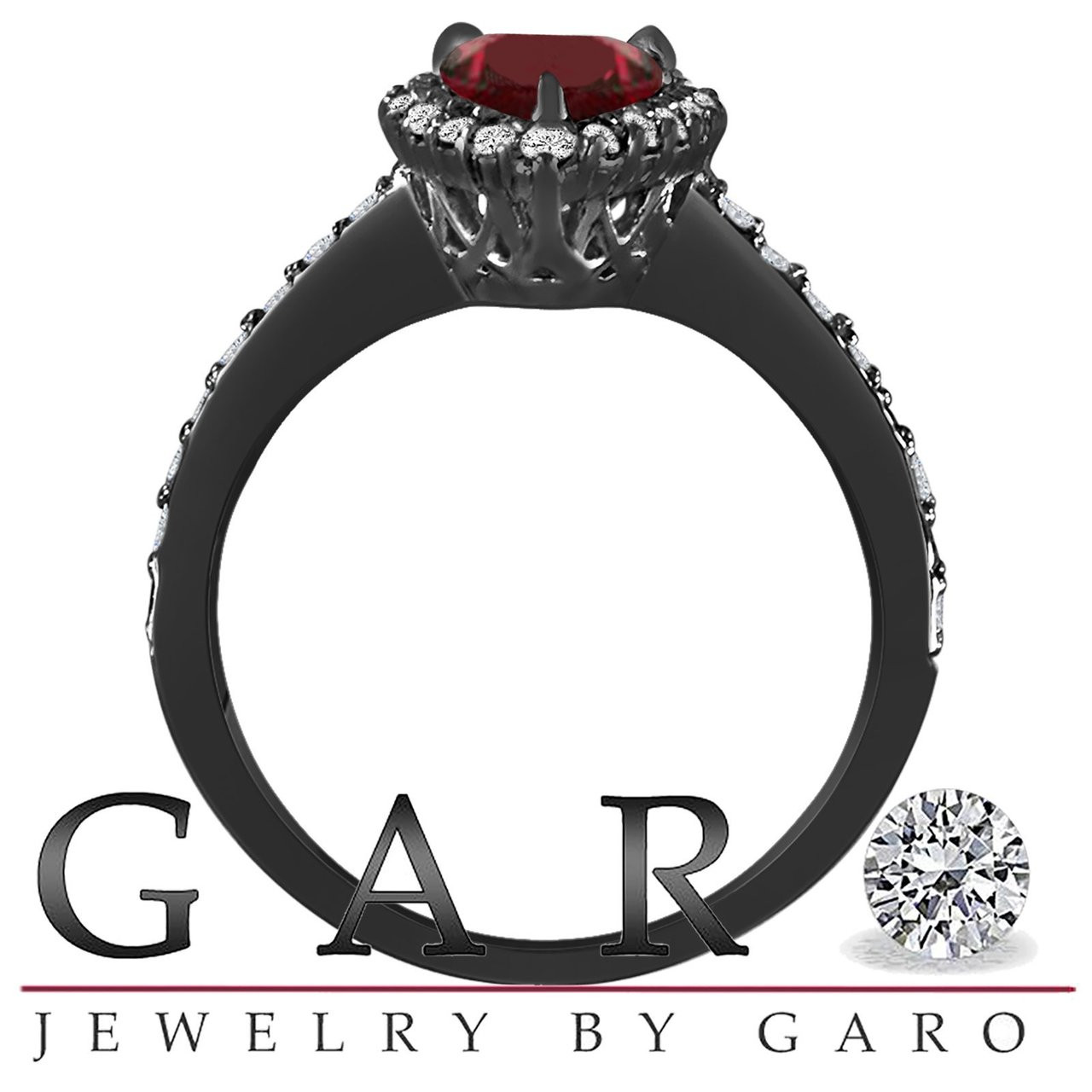 Pear Shaped Engagement Ring, 2 Carat and Diamonds Wedding