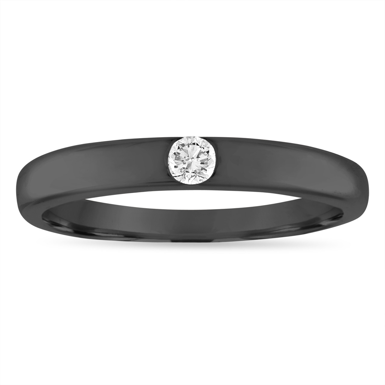 Vintage Diamond Wedding Band Black Gold Diamond Wedding Ring
