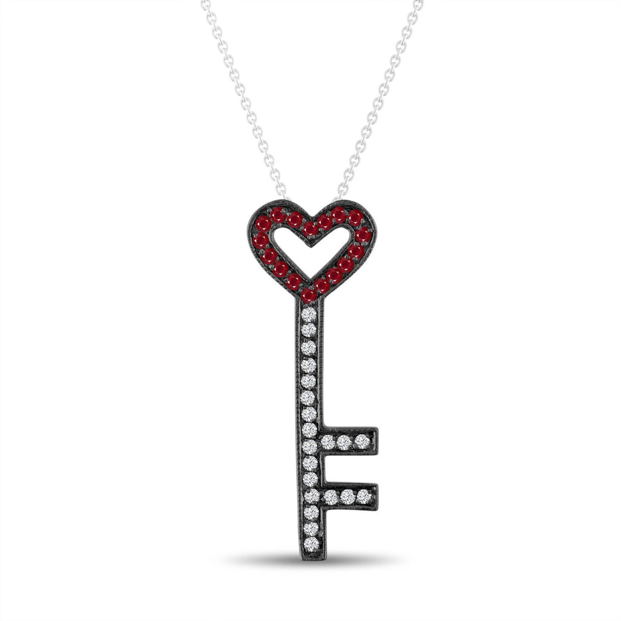 Love Heart Pendant, 14K Black Gold 
