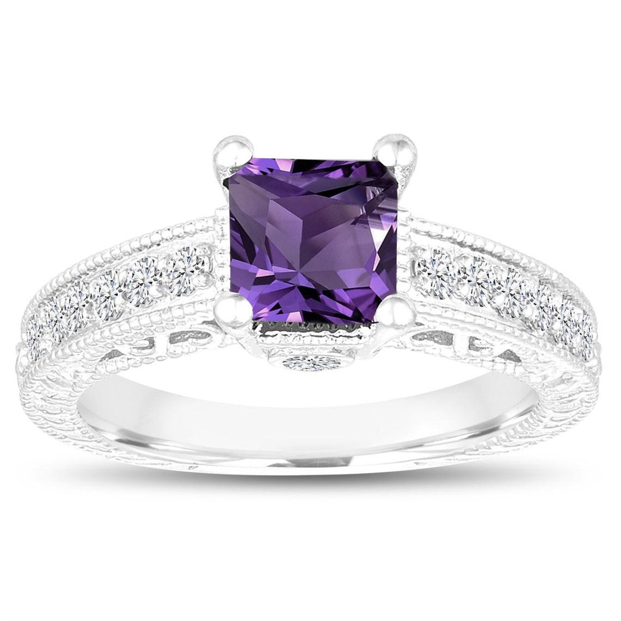 amethyst engagement rings white gold