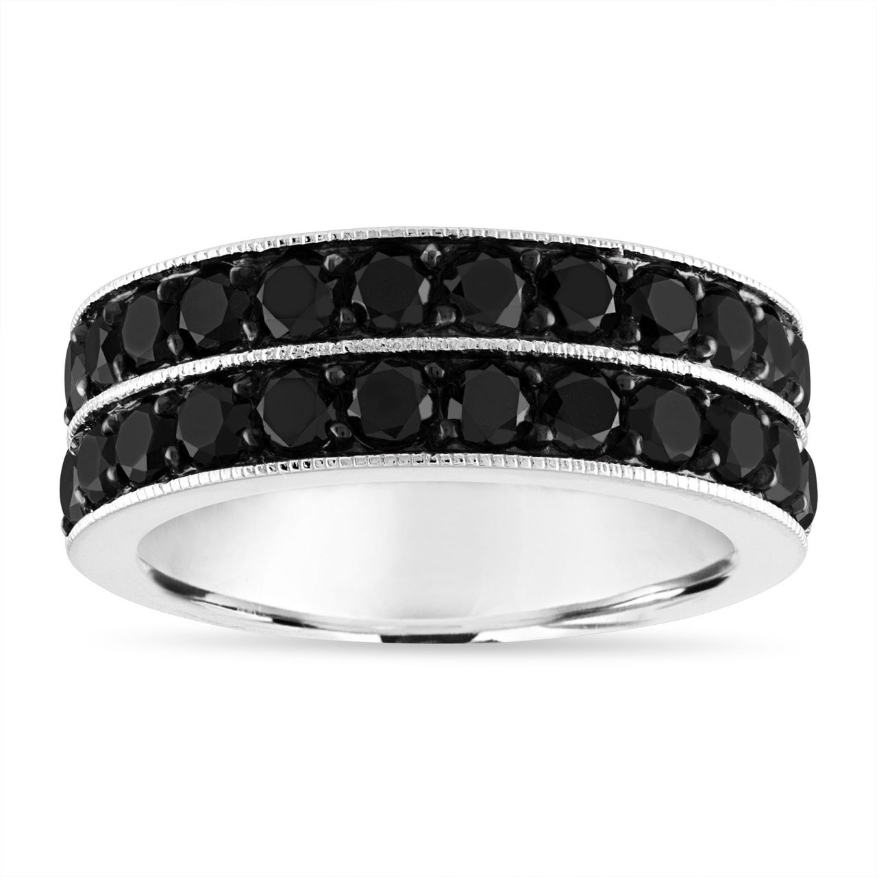 3 Carat Black Diamond Mens Wedding Band, Mens Wedding Ring