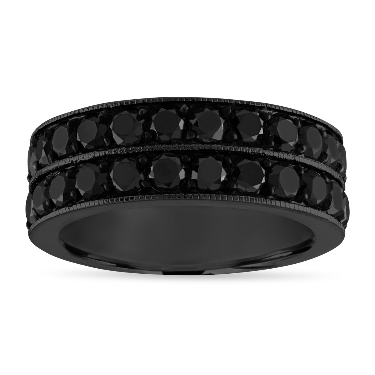 Dice Unisex Black Diamond Wedding Band