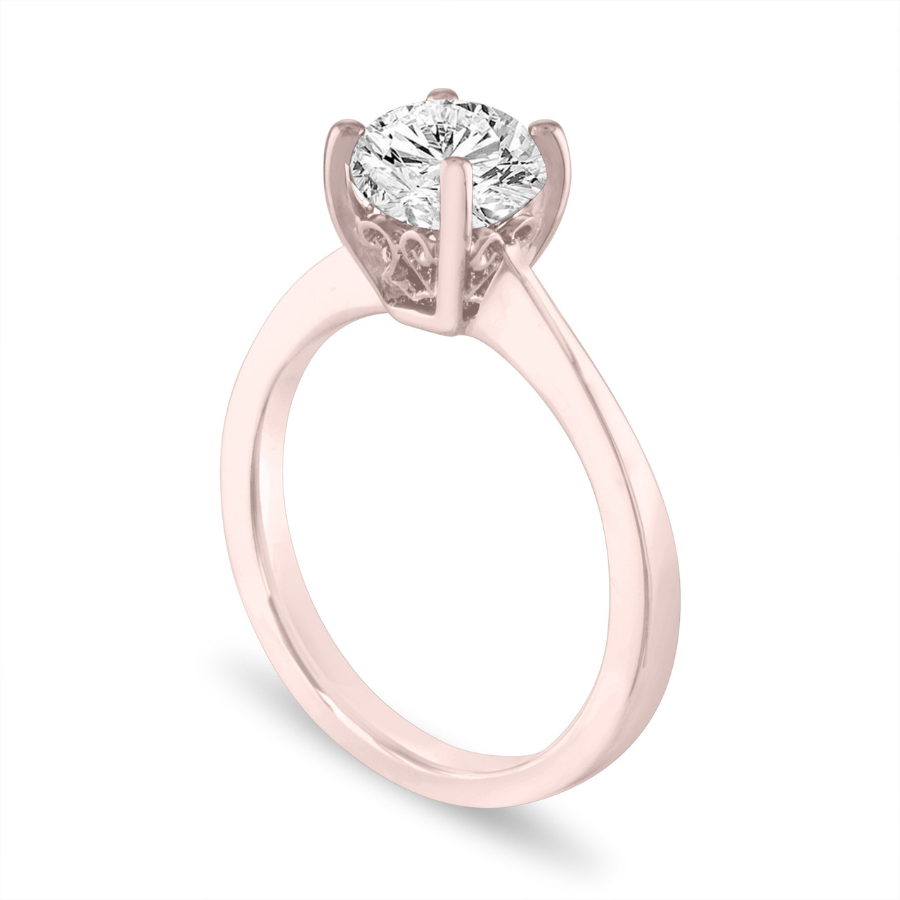 Carat Diamond Solitaire Engagement Ring, Scroll Filigree