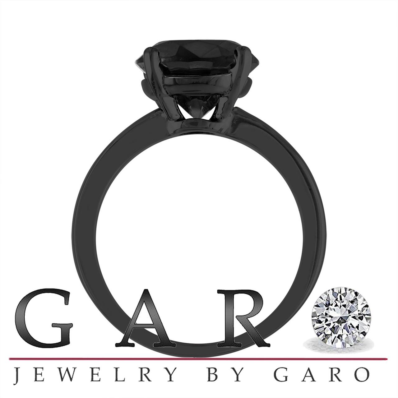 Carat Black Diamond Solitaire Engagement Ring 14k Black Gold