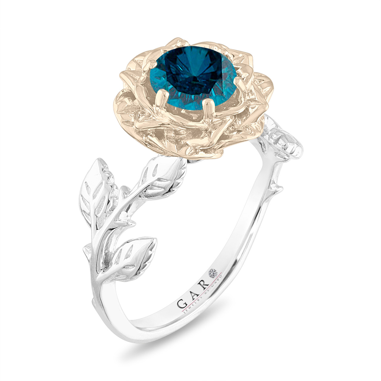1.25 Carat Blue Diamond Engagement Ring 