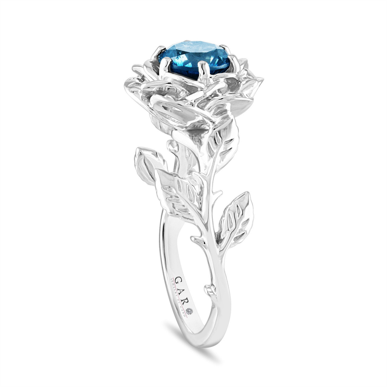 Vs2 1 20 Carat Blue Diamond Solitaire Engagement Ring Rose
