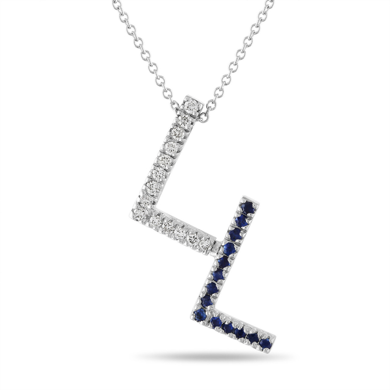 Necklace Initial Letter L White Gold with Diamond – Albert Hern
