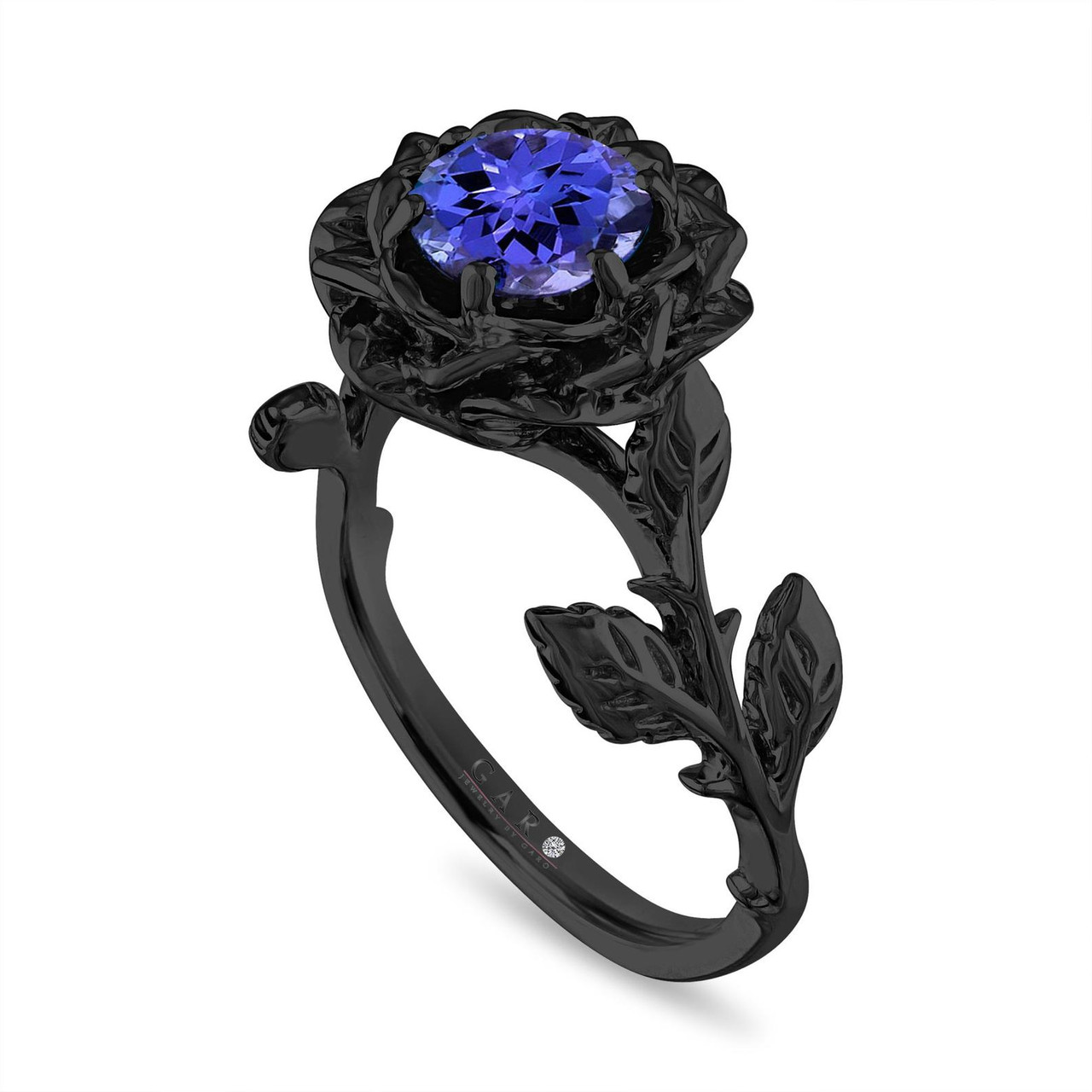 ◇TATIANA◇ Ethnic Flower Bold Ring CR1804 Tanzanite Flower Engagement Ring, Rose Floral Ring, Unique