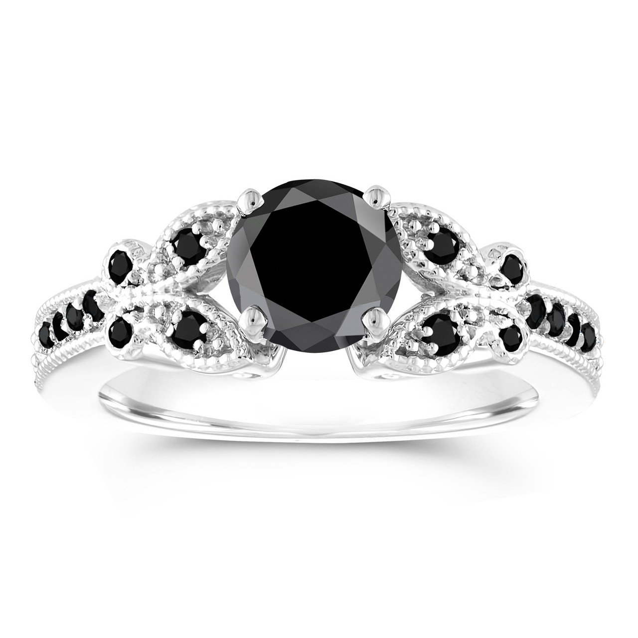 Platinum Black Diamond Butterfly Engagement Ring Statement Ring 1 27 Carat Unique Certified