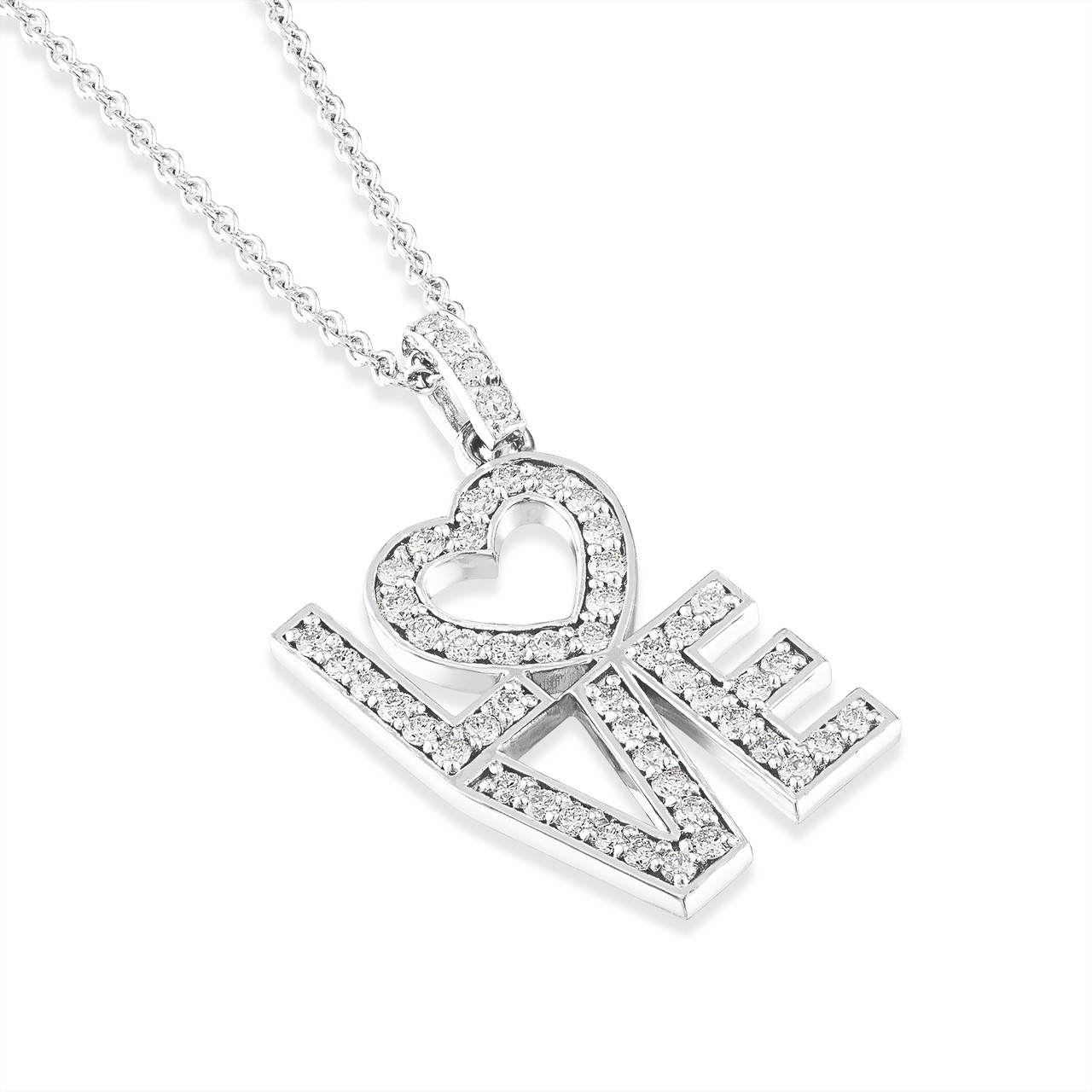 Romantic Diamond Heart Necklace