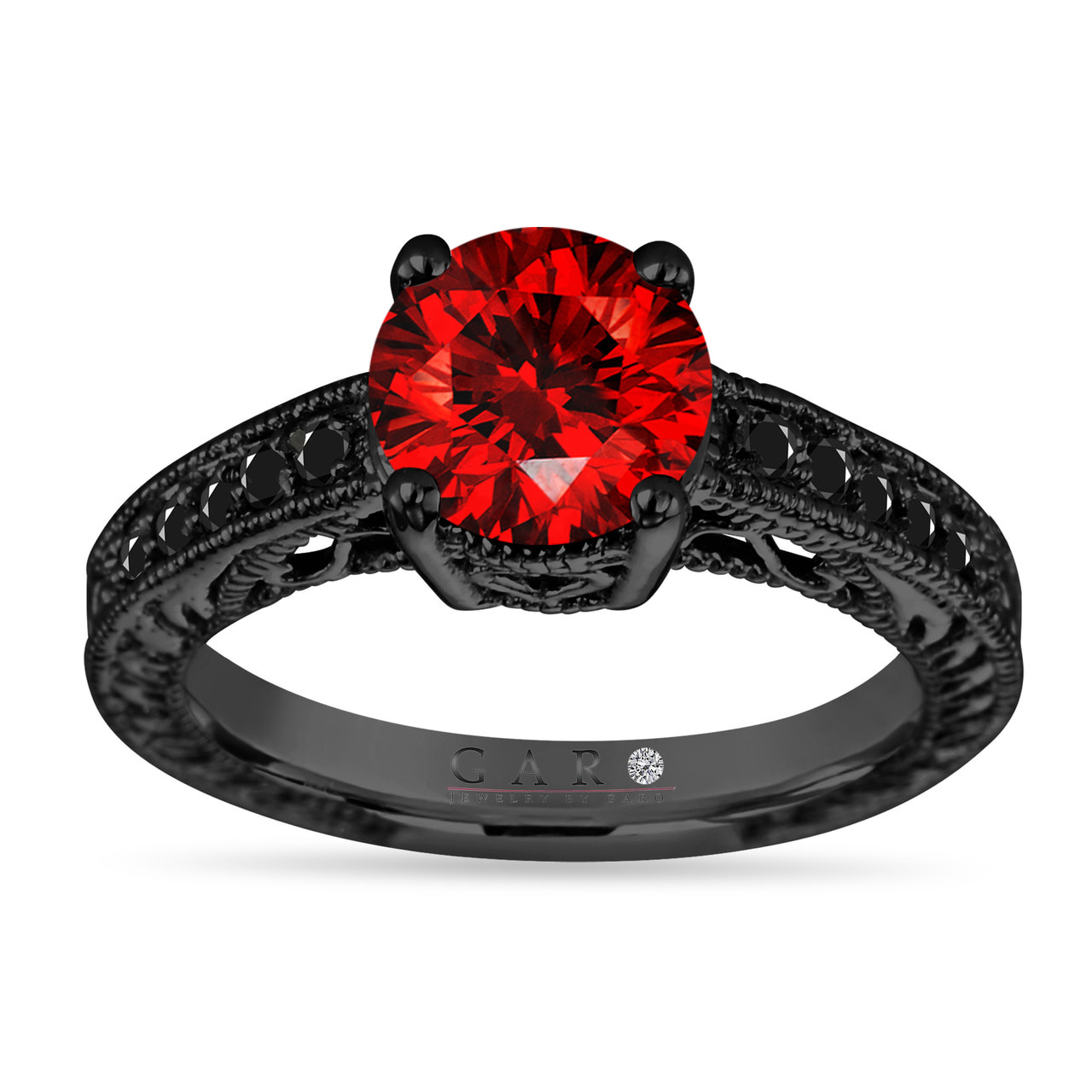 The Camellia Ring with a Cushion-Cut Red Diamond | Alexis Russell