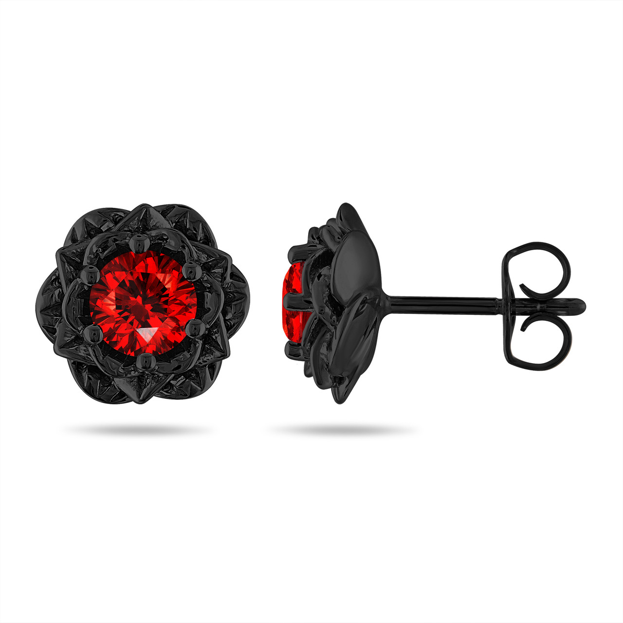 Buy Plastic Post Rose Stud Earrings for Metal Sensitive Ears 13mm Black  Online at desertcartINDIA