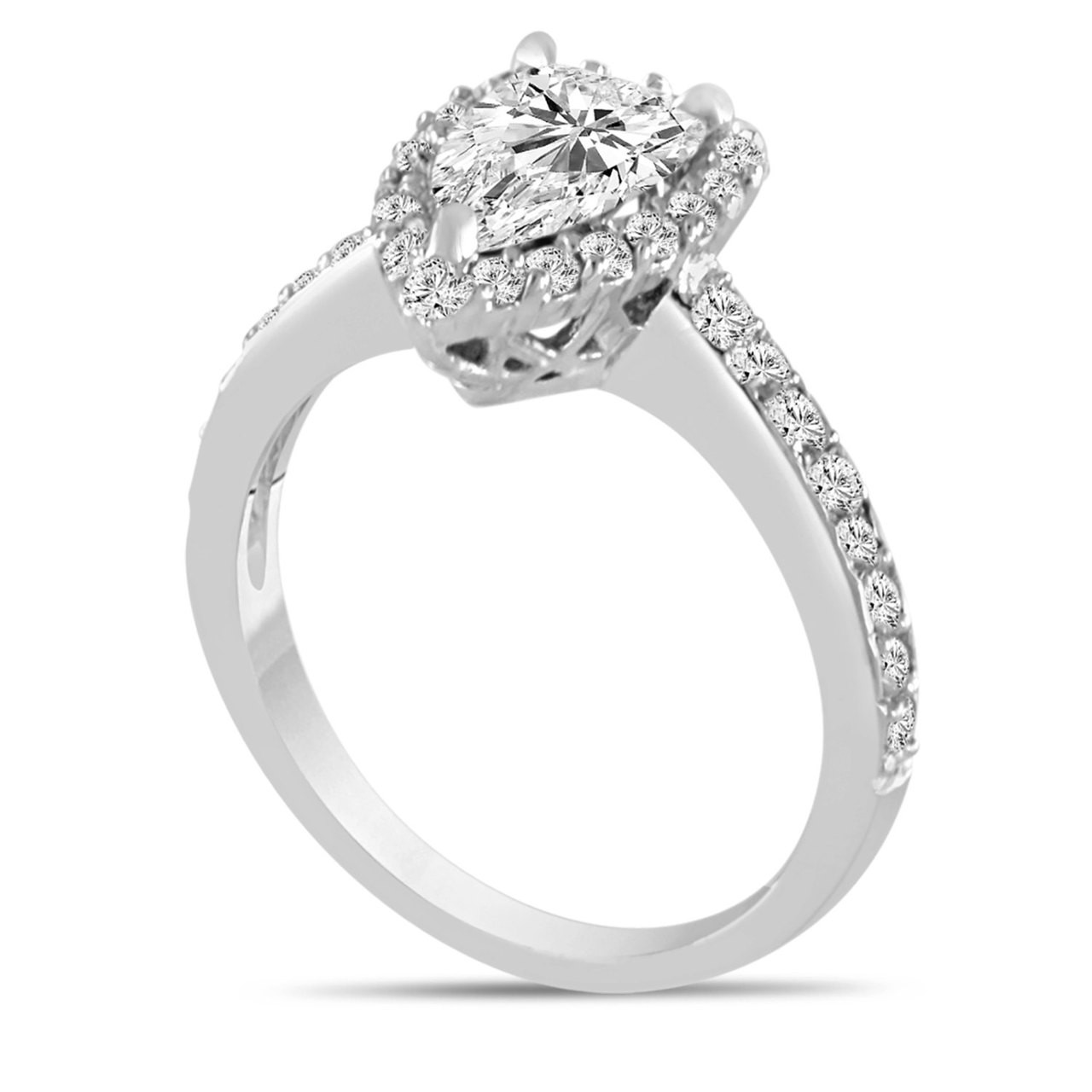 D Color VVS1 Pear Shaped Diamond Engagement Ring Platinum GIA1