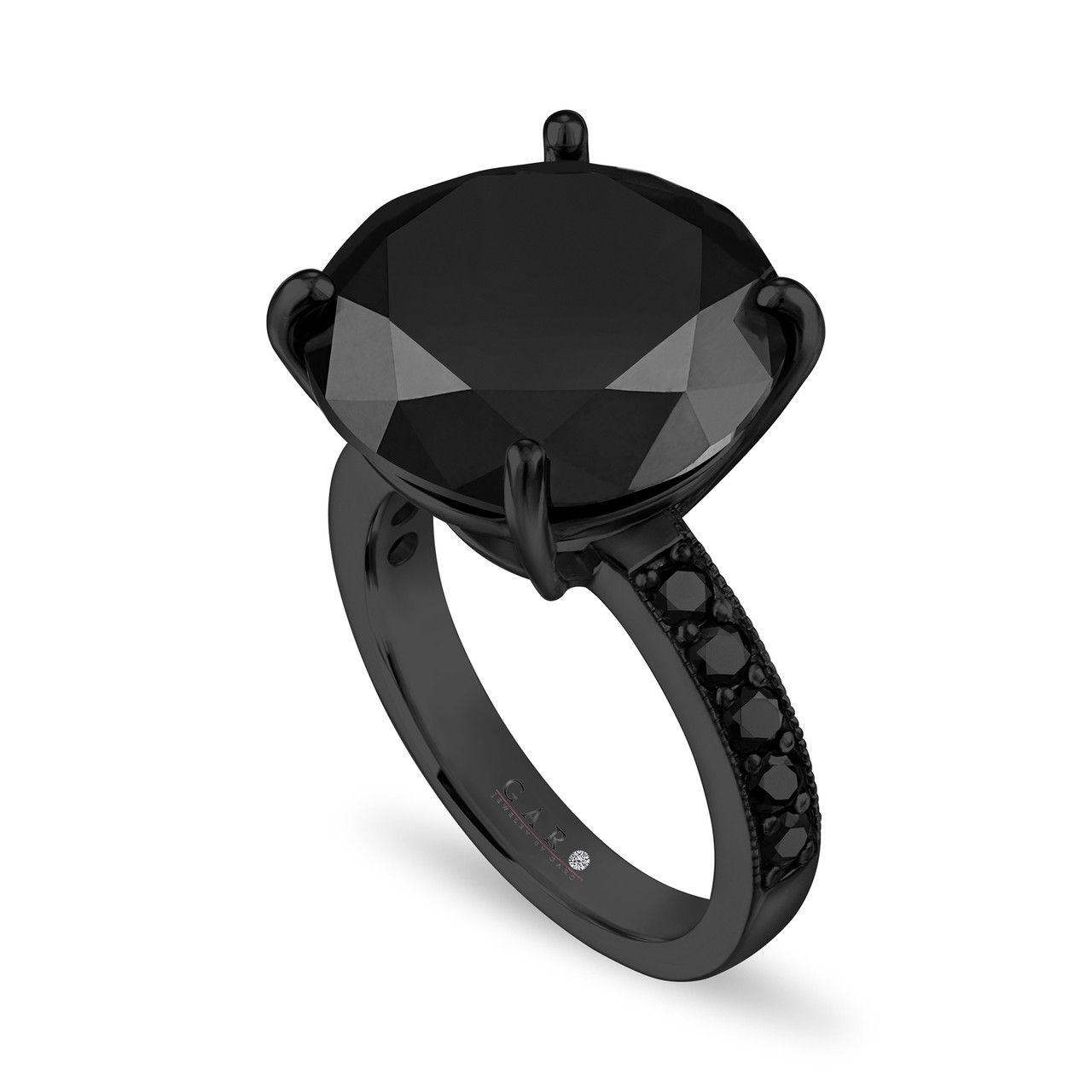Black Diamond Engagement Ring, Point No Point Studio